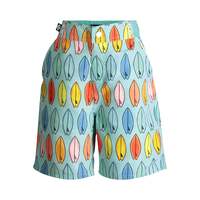 Boy's Swim Trunks UPF 50+, Surfboard Pastel Green