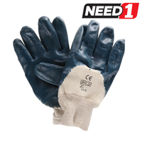 Nitrile Palm Coated Knitted Wrist Heavy Duty Gloves