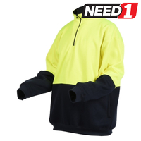 Hi Vis Fleece 1/4 Zip Jumper, Yellow/Navy