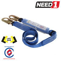 Energy Absorbing Webbing Lanyard with Double Action Safety Hooks