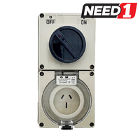 3 Pin Flat Single Phase 15A Industrial Combination Switch Socket Outlet 250V