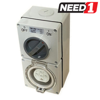 5 Round Pin 3 Phase 20A Industrial Combination Switch Socket Outlet 500V