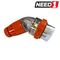 5 Round Pin 3 Phase 20A Angled Industrial Plug Top 500V