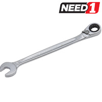 1/2" Geared Combo Spanner with Reversible Wrench and Anti-Slip Design