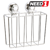 Super Suction Magazine Rack - Stainless Steel