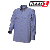 Men's Comfortable Chambray Button-Up Shirt