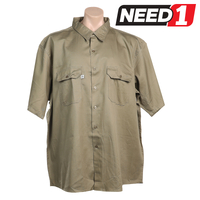 Short Sleeve Open Front Work Shirt