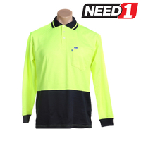 Hi-Vis Long Sleeve Polo Work Shirts