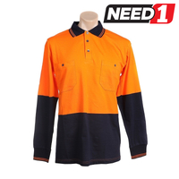 Men's Hi-Vis Button-Up Long Sleeves Polo Shirt