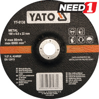 5 x Metal Grinding Discs 180 x 6.0 x 22mm.