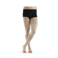 Unisex Traditional Class 2 Open Toe Thigh High Long Compression Sock With Grip Top