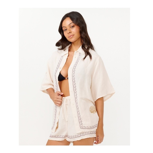 Women's Beach Party Embroidered Short Sleeve Shirt