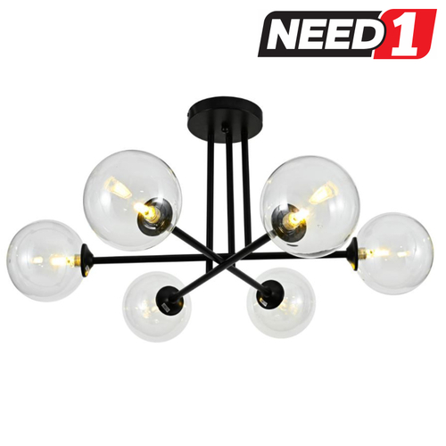 6-Light LED Sputnik Bubble Style Pendant Chandelier