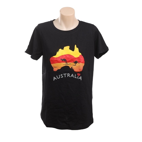 Women's Kangaroo Sunset  Australian Map T-shirt