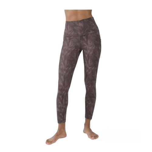 Women's Feather Palm Tree Ankle Leggings with Side Pockets