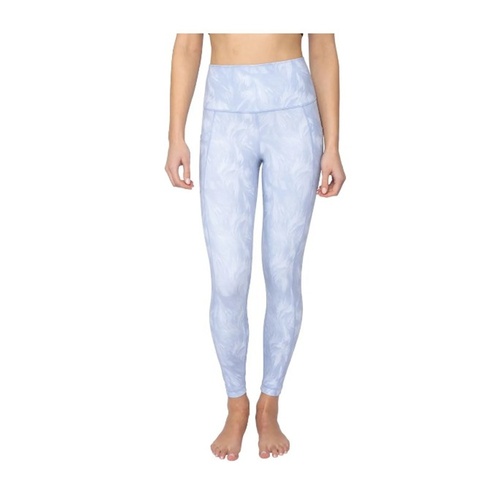 Women's Feather Palm Tree Ankle Leggings with Side Pockets