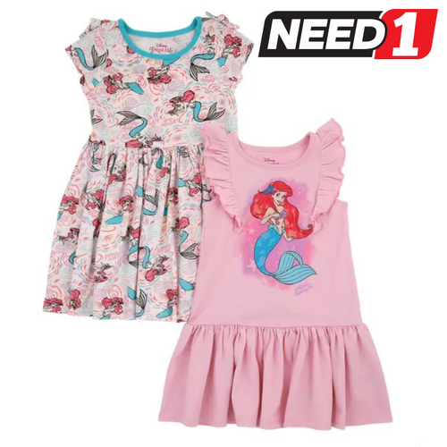 Girl's 2 Pack Dress, Little Mermaid