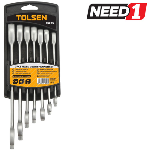 7pc Fixed Head Combination Ratchet Spanner Set