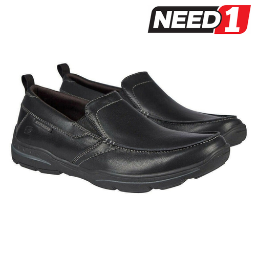 Men's Leather Slip On Shoes with Air-Cooled Memory Foam
