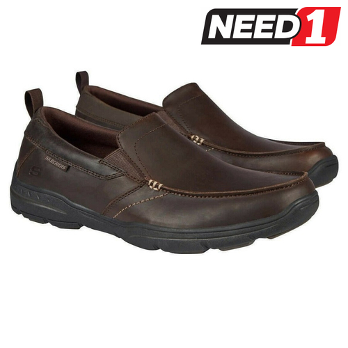 Men's Leather Slip On Shoes with Air-Cooled Memory Foam