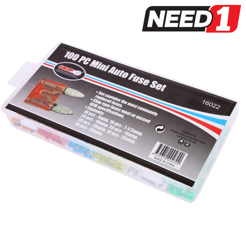 100pc Mini Auto Fuse Assortment