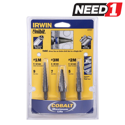 3pc Step Drill Set