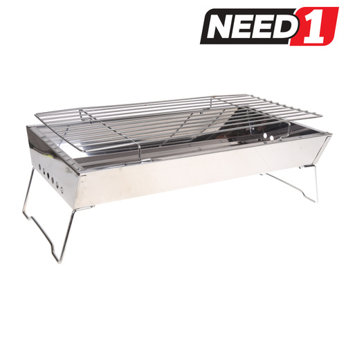 Portable Skewer Charcoal BBQ with Grill 450mm x 250mm
