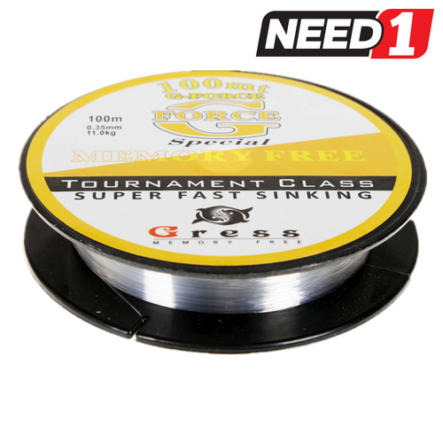 10 x Reels of 100M Fishing Line 0.35mm x 11kg Capacity - Clear