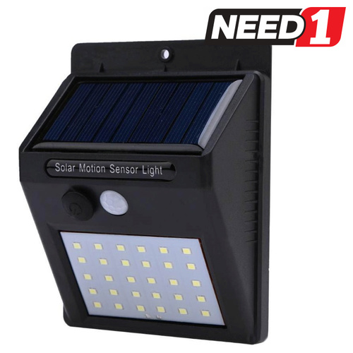 (2 Pack) LED Solar Sensor Wall Light | 30LEDs | PIR + CDS Motion | 120º Viewing Angle