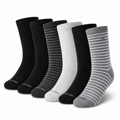 6 x Women's Cotton Mid Crew Socks