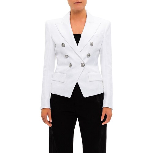 Classic 6 Button Textured Blazer