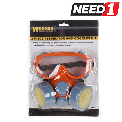 2pc Respirator & Goggle Set