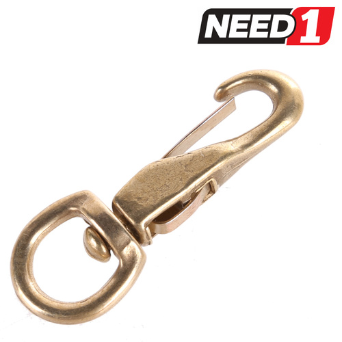 Solid Brass Swivel Flat Spring Snap Hook