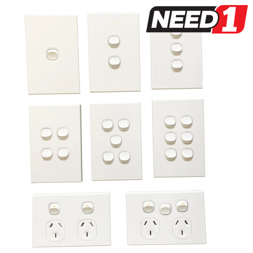 1 2 3 4 5 6 Gang Wall Switch & Powerpoints
