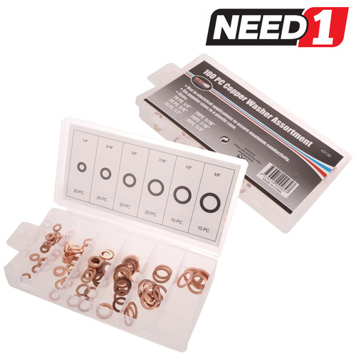 100pc Copper Washer Assortments