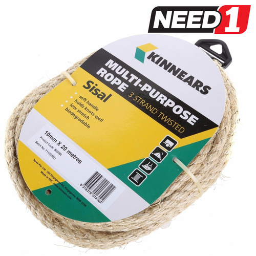 3-Strand Multi-Purpose Rope - 20m x 10mm