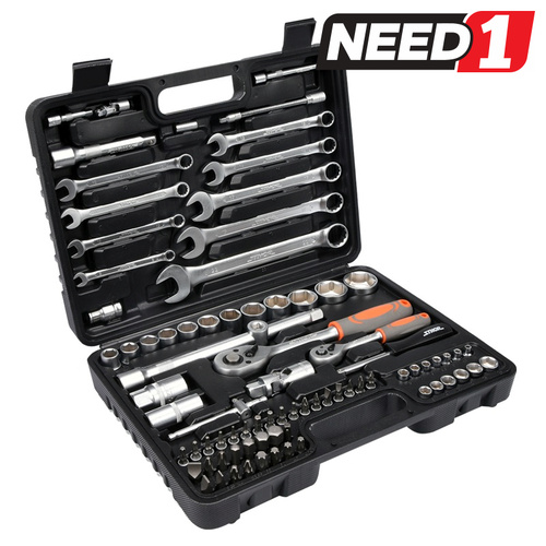 82pc 1/2" & 1/4" Drive Socket & Tool Set