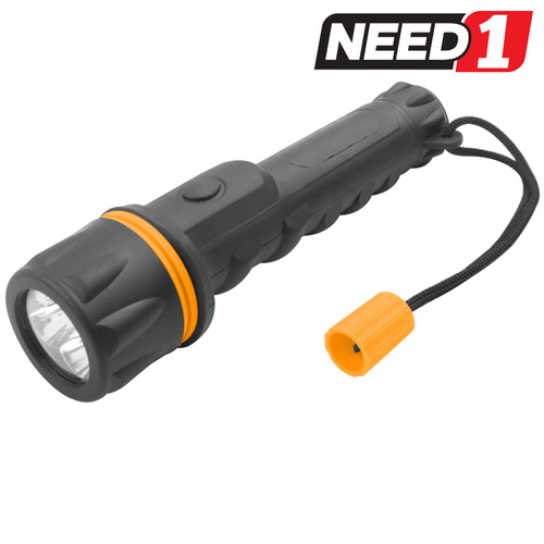 (6 Pack) LED Flashlight Torches | Waterproof IP62 | PP & PVC Body | 150mm