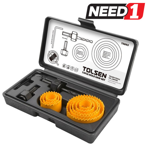 11pcs Hole Saw Set | Sizes: 19mm - 64mm | Includes Case