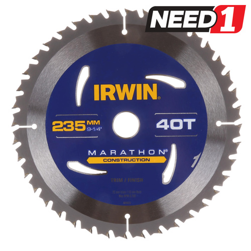 2 x 235mm x 40T Circular Wood Cutting Blade Saws, 25mm Arbor/16mm Bush