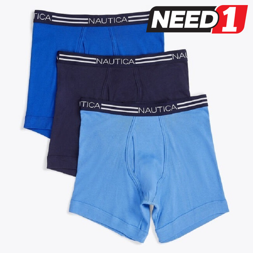 NAUTICA 3pc Men's Boxer Trunks Underwear 