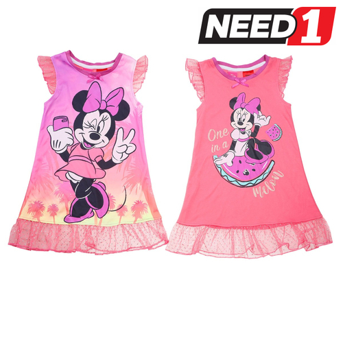 Girl's 2 Pack Nighties, Minnie Mouse