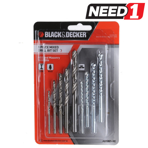 9pc Mixed Drill Bit Set