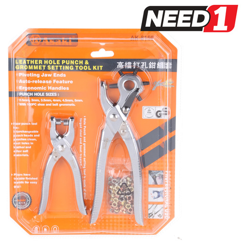 Leather Hole Punch & Grommet Tool Kit