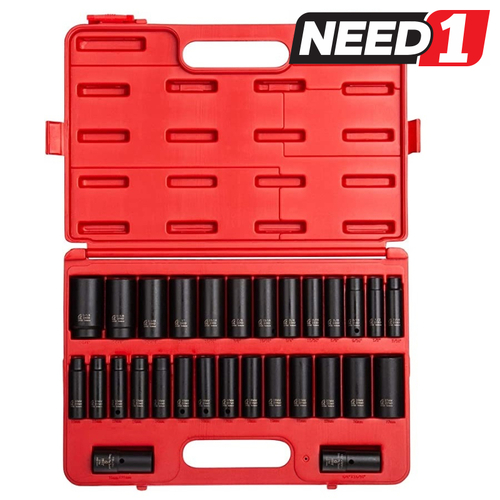 Impact 1/2" Drive Deep Socket 29 Piece Set