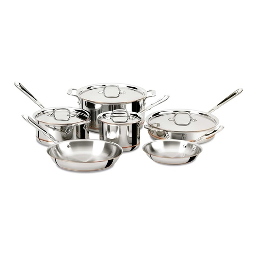 Stainless Steel Copper Core 5-ply Bonded 10-piece Cookware Set