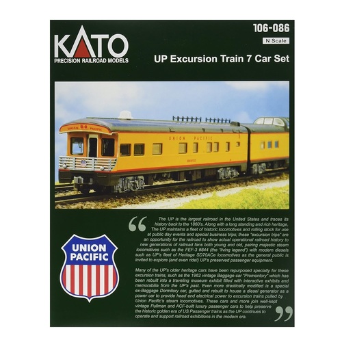 N Scale Union Pacific Excursion USA Model Train 7-Car Set