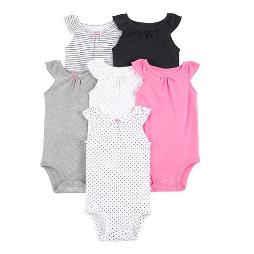 6 x Baby Girl's Short-Sleeve Bodysuit