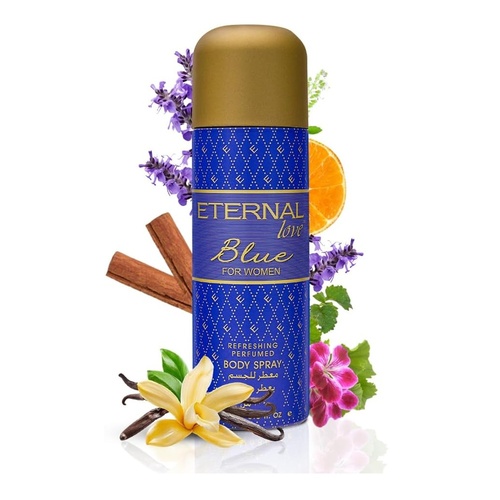 3 x 200ml Women's Floral Fresh Fruity Long Lasting Blue Body Spray