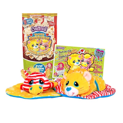 Cutetitos Taste Budditos Buttered Popcorn Series: 2 Collectible Plush Mini Animals